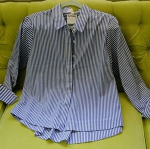 Striped cotton button up.  NWT.  Large